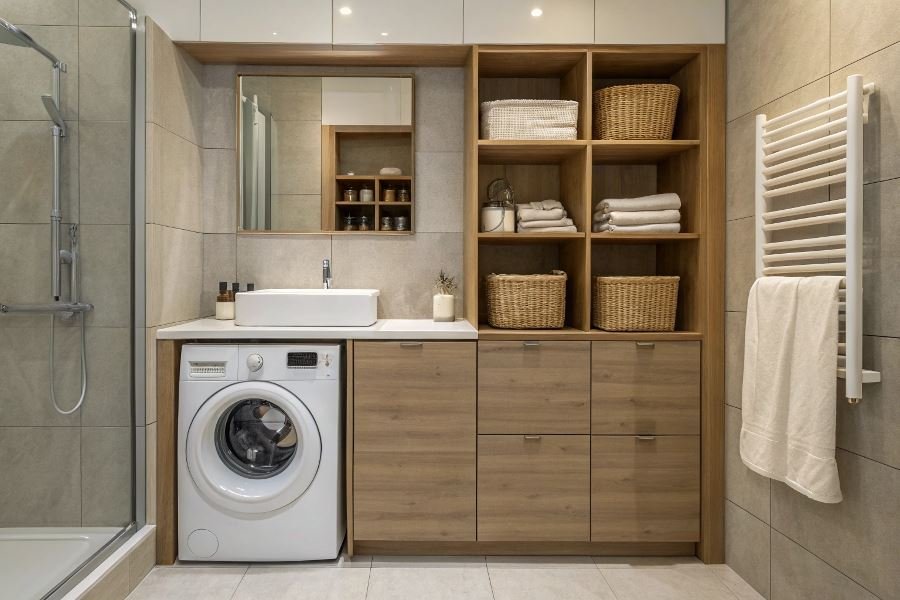 600-laundry-cabinet-smart-space-solutions Kir yuvish mashinasi ustiga shkaf tanlash bo’yicha mukammal qo’llanma