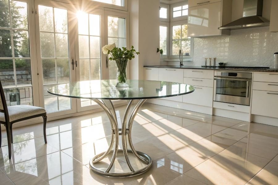 Стеклянные кухонные столы: как выбрать идеальную модель