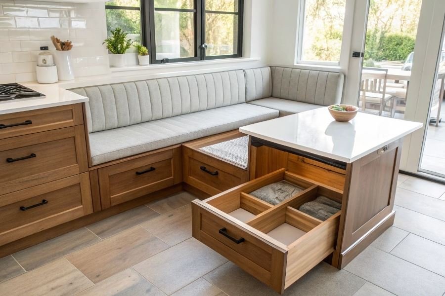 Кухонные уголки с ящиками: функциональность и комфорт