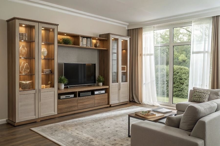 Модульные стенки для гостиной: плюсы и минусы в интерьере