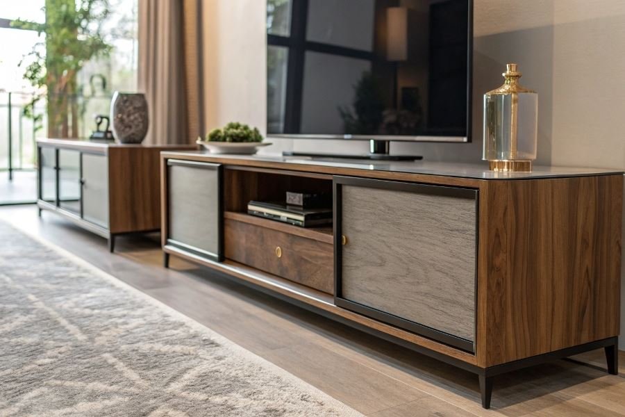 Лучшие материалы ТВ-тумб для современного интерьера