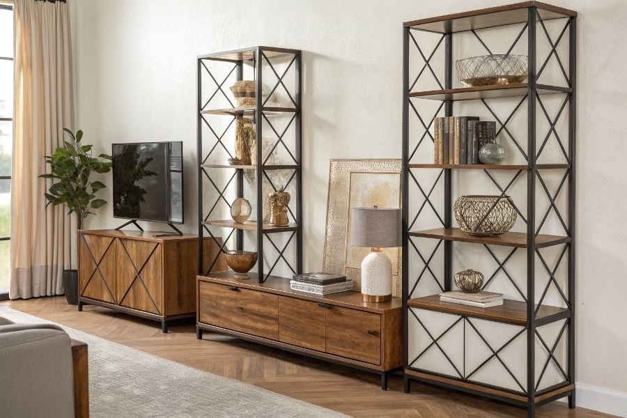 Современные настенные полки: материалы и дизайнерские решения