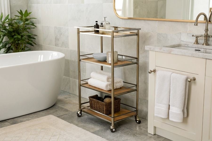 Выбор идеальной тележки на колесах для ванной комнаты
