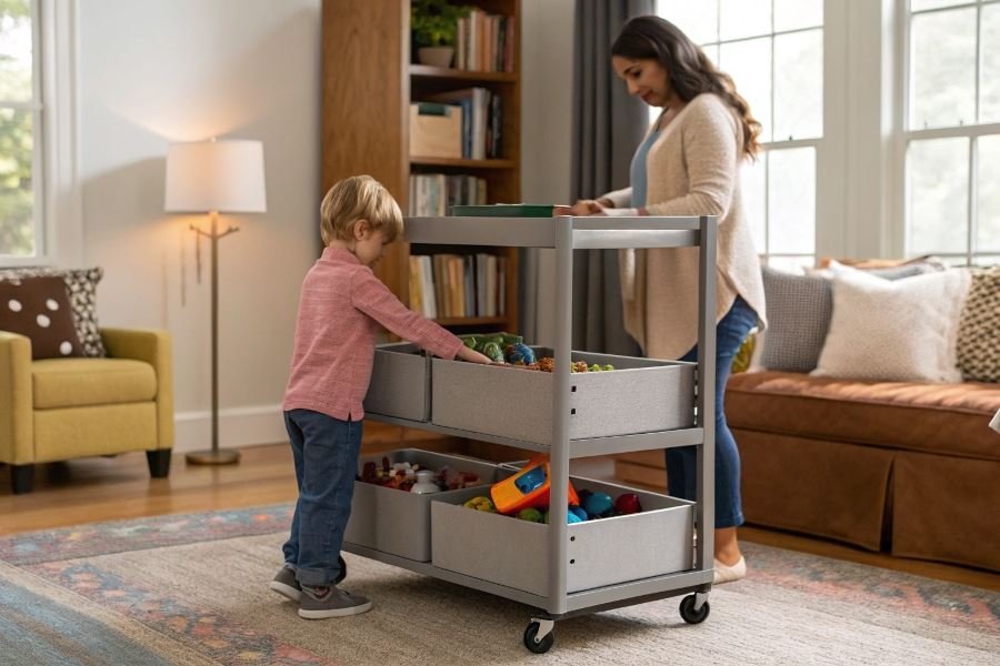 Выбор этажерки на колесах для семьи с детьми: критерии