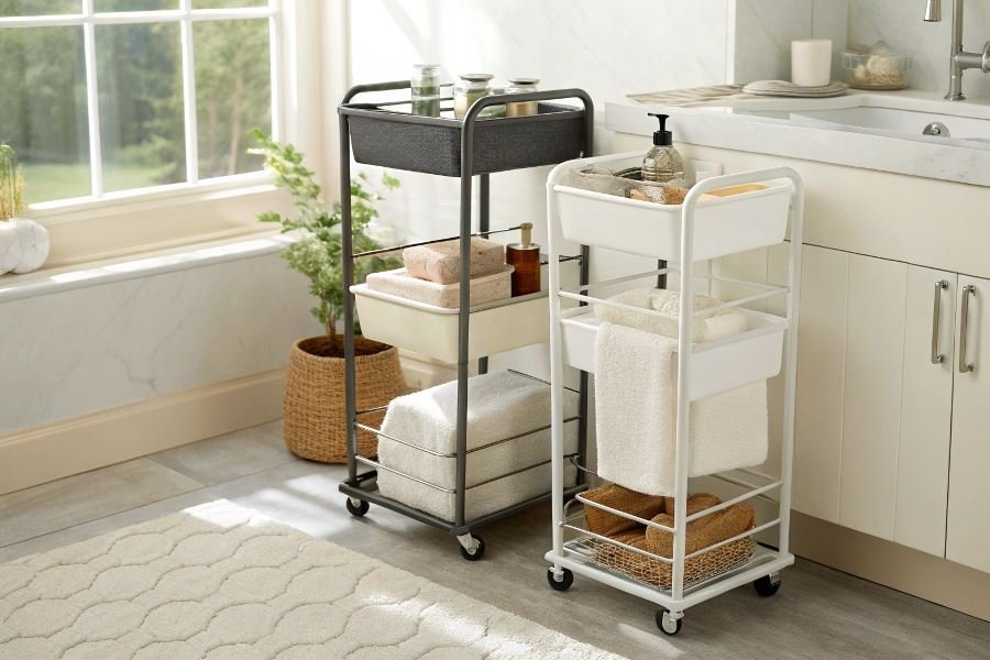 Металлические vs пластиковые тележки для ванной: что выбрать?
