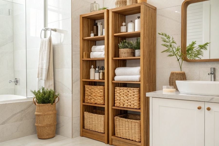 Организация хранения в ванной: эффективные полки
