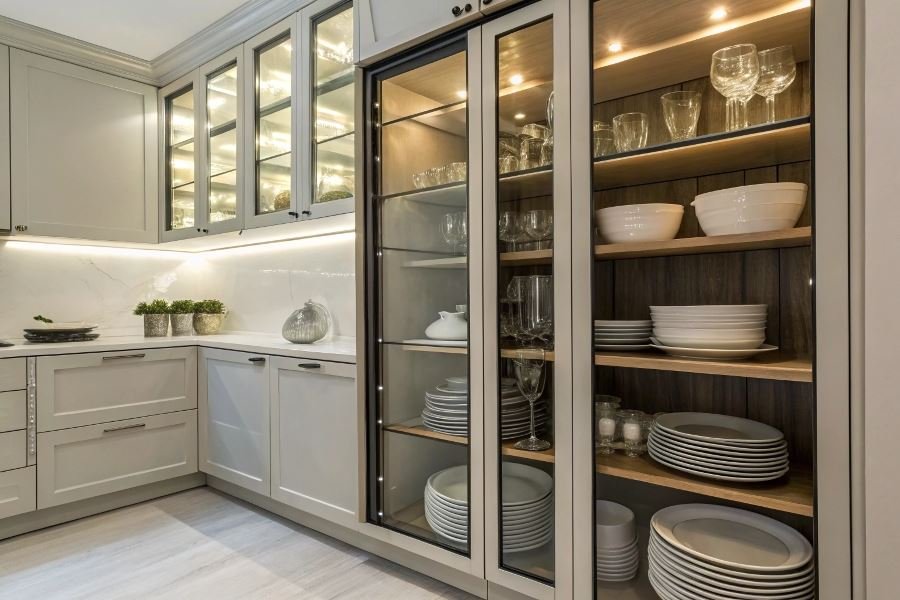 Угловые навесные шкафы для кухни: как выбрать идеальный