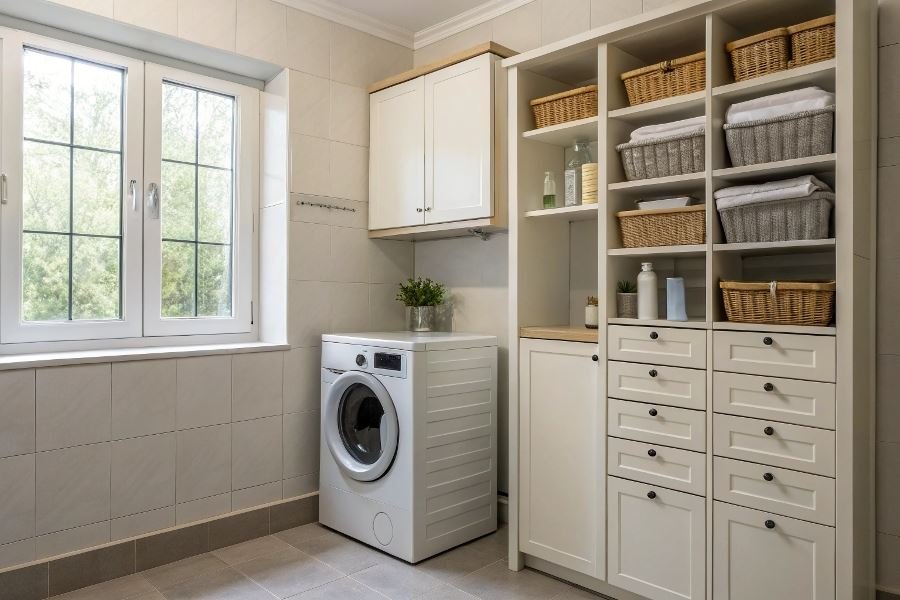 Топ-3 шкафа над стиральной машиной для маленькой ванной