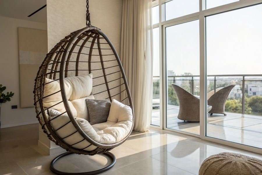 Топ-3 формы подвесных кресел для современного интерьера